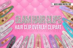 Glam Hair Clip Clipart: "HAIR CLIP CLIPART" Glitter Clip Product Image 1