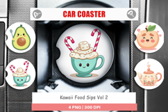 Car Coaster Kawaii Food Sips Product Image 1