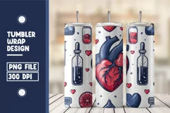 Medical Heart Skinny Tumbler Warp Design Product Image 1