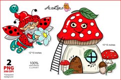 Dwarf ladybug, Fly Agaric House, Dwarf with chamomile Product Image 1