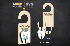Tooth Fairy Door Hanger SVG Laser cut file for Glowforge Product Image 2
