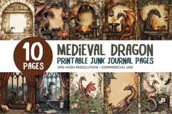 Medieval Dragon Junk Journal Pages Product Image 1
