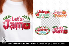 Let’s Jam Strawberry Summer Clipart PNG Sublimation Product Image 1