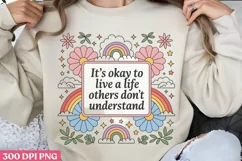 It's Okay To Live A Life PNG, Retro Motivation Sublimation P Product Image 1