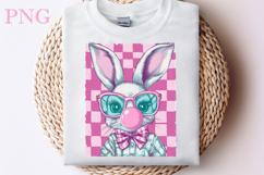 Retro Easter Bunny Blowing Bubble PNG Product Image 1