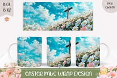 Christian Cross Mug Wrap, Religious Mug Sublimation Design Product Image 1