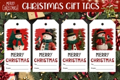 Cartoon Christmas Snowman Gift Tags Designs Product Image 1