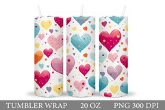 Hearts Tumbler Sublimation. Valentines Tumbler Design Product Image 1