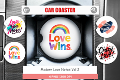 Modern Love Notes Car Coaster Product Image 1