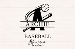 Baseball Split Monogram SVG Bundle 26 Letters Product Image 1