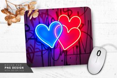 Neon Hearts Graffiti Mouse Pad PNG Design Product Image 1