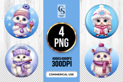 Cute Winter Animal Clipart Sublimation PNG Product Image 1