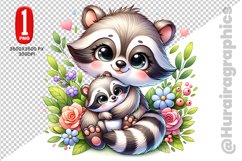 Cute Raccon Clipart - PNG File Product Image 1