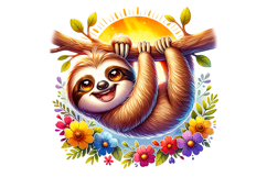 Cute Sloth Clipart - PNG File Product Image 2