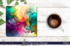 Alcohol Ink Square Coaster | Colorful Abstract Sublimation Product Image 1