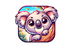 Cute Koala Clipart - PNG File Product Image 1