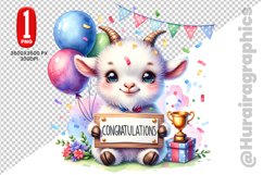 Cute Goat Clipart - PNG File Product Image 1