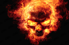 Flaming Skull Artwork Fire Effect Horror Background Product Image 1