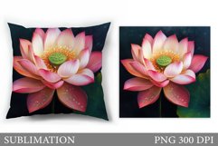 Flowers Pillow Design. Lotus Pillow Sublimation Product Image 1