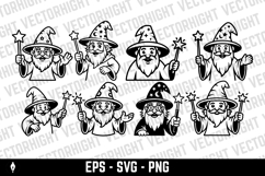 mascot of a friendly wizard with a long beard Product Image 1