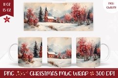 Christmas Village Mug Wrap, Christmas Sublimation Mug Product Image 1