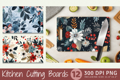 Winter Floral Bouquet Cutting Boards sublimation Design Product Image 1