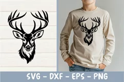 Deer Head SVG PNG, Deer antlers, Cricut, Silhouette cut file Product Image 2