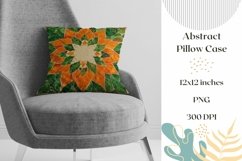 Orange Mandala Pillow Case Design, Geometric Pillow Design Product Image 1