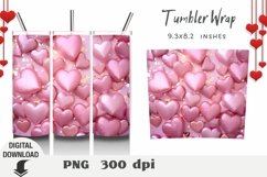 Valentine's Day Tumbler Wrap, heart 3D Sublimation Product Image 1