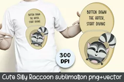Cute Raccoon. Sublimation Designs for t-shirts.PNG Product Image 1