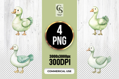 Cute Goose Watercolor Bird Clipart Sublimation PNG Product Image 1