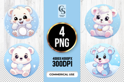 Cute Winter Baby Bear Cupcake Clipart Sublimation PNG Product Image 1