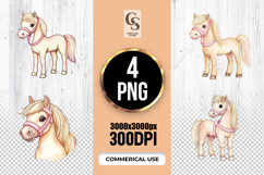 Cute Pony Illustration Clipart Sublimation PNG Product Image 1