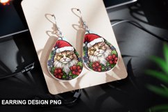 Stained Glass Christmas Cat Earring Design Product Image 1
