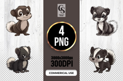 Cute Baby Skunk Clipart Sublimation PNG Product Image 1