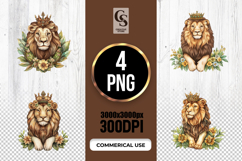 Watercolor Lion King Clipart PNG Product Image 1