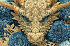 Intricate Floral Dragon Illustration Background Product Image 1
