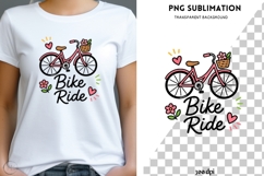 Bike Ride PNG | Cute Bicycle Clipart | Floral Bike Design Product Image 1