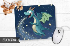 Playful dragon with a mischievous smile Mouse Pad PNG Design Product Image 1