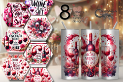 Wine inscriptions | 8 Skinny tumbler sublimation designs Product Image 1