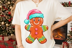 Brushstroke Gingerbread Man Sublimation Png. Product Image 2