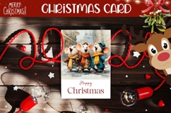Cute Christmas Mouses Greeting Card Printable Product Image 1