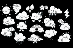 Weather Icon Clipart - Type of Weather Clip Art Coloring Product Image 1
