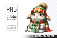 Watercolor Christmas Animals Clipart PNG Bundle, 25 Designs Product Image 2