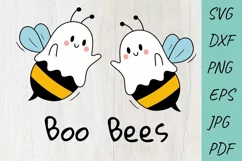 Halloween SVG, Bees SVG, Honey Bee SVG Cut File, Boo Bees Product Image 1