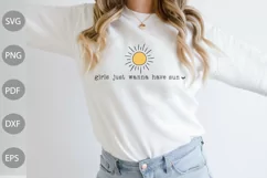 Girls Just Wanna Have Sun SVG Cut Files / Funny Quote SVG Product Image 1