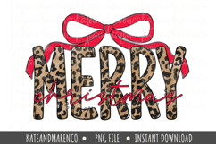 Merry Christmas PNG | Leopard Christmas PNG | Girl Christmas Product Image 1