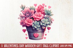 Pink Valentine Succulent Pot Clipart Product Image 1