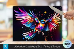 Brightly Colored Glass Bird Cutting Board Sublimation Design Product Image 1