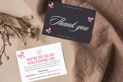 Luxury Coquette Thank You Card Template | Pink Elegant Product Image 1
